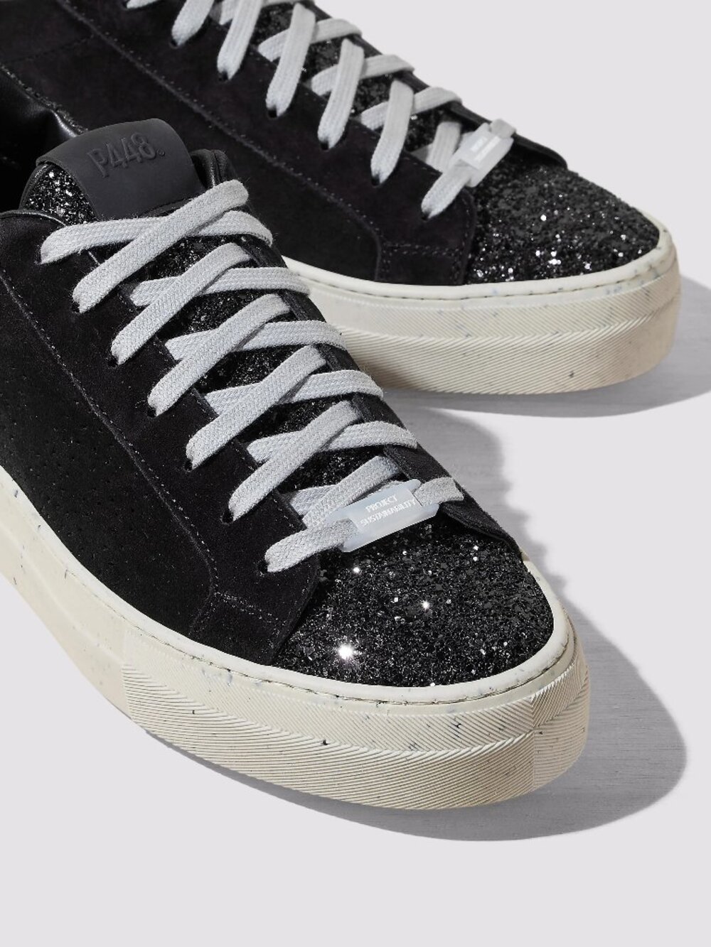 P448 Thea Womens Recycled Black Suede and Glitter - Worn twice